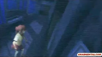 Bondage hentai bigboobs with clothespins on her tounge gets pumped wetpussy