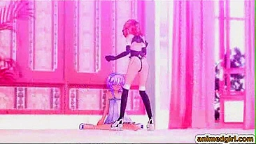 Japanese Shemale Hentai Caught and Sucked by Tranny Cock
