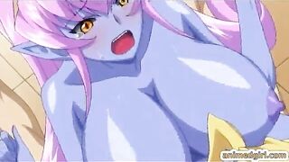 Melon Boobs Threesome Fucking and Squirting - Anime Hentai