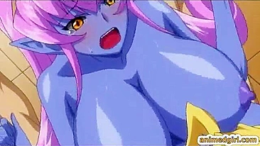 Melon Boobs Threesome Fucking and Squirting - Anime Hentai