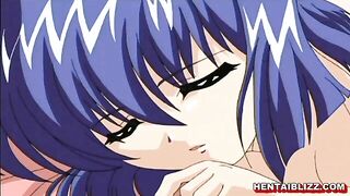 Two Lesbian Lovers Fingering Wet Pussy and Grinding Big Tits in Anime