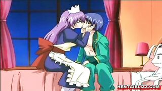 Two Lesbian Lovers Fingering Wet Pussy and Grinding Big Tits in Anime