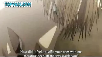 Gay Hardcore Hentai Anal Tearing Sex With Cock In Ass - An intense and explicit anime hentai scene featuring two men engaging in rough anal sex with a focus on tearing and stretching the anus.