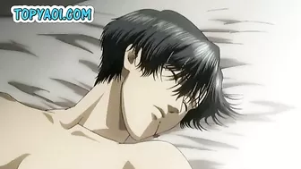 Gay Hardcore Hentai Anal Tearing Sex With Cock In Ass - An intense and explicit anime hentai scene featuring two men engaging in rough anal sex with a focus on tearing and stretching the anus.