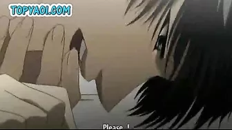 Gay Hardcore Hentai Anal Tearing Sex With Cock In Ass - An intense and explicit anime hentai scene featuring two men engaging in rough anal sex with a focus on tearing and stretching the anus.