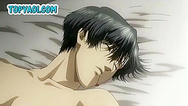 Gay Hardcore Hentai Anal Tearing Sex With Cock In Ass - An intense and explicit anime hentai scene featuring two men engaging in rough anal sex with a focus on tearing and stretching the anus.
