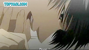 Gay Hardcore Hentai Anal Tearing Sex With Cock In Ass - An intense and explicit anime hentai scene featuring two men engaging in rough anal sex with a focus on tearing and stretching the anus.