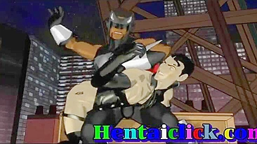 Gangbanged and Cummed by a Hentai Gay Hunk Group, Anime Gay Fuck