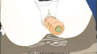 Hentai Maid Gets Carrot Shoved into Wet Pussy, Anime