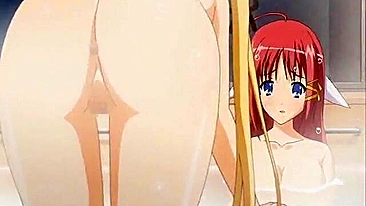Japanese Anime Hentai Twin Sisters Take a Bath