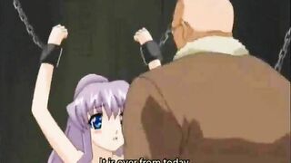 Chained Hentai Cutie Gets Vibrator By Bald Guy - A Sexy Video