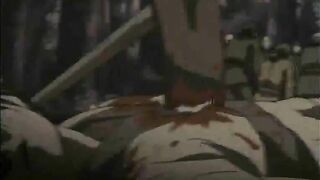 Japanese Hentai Gets Licked Her wet pussy and tits by bandits in Japan