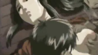 Japanese Hentai Gets Licked Her wet pussy and tits by bandits in Japan