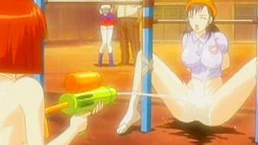 Bondage Hentai with Spread Pussy Gets Water Cannon
