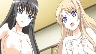 Japanese Anime Hentai - Two Busty Girls Share a Big Cock