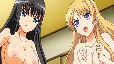 Japanese Anime Hentai - Two Busty Girls Share a Big Cock