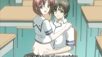 Bondage Hentai Sucking Cock and Cumming in Her Tits