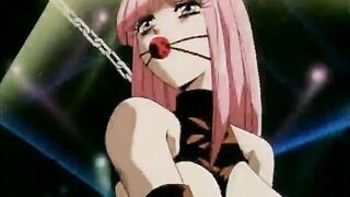 Chained Hentai With A Muzzle Gets Whipped, bondage,  chained,  hentai