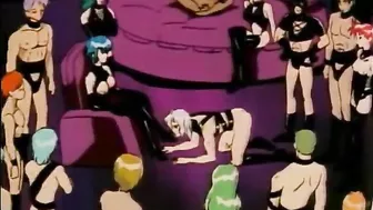 Chained Hentai With A Muzzle Gets Whipped, bondage,  chained,  hentai