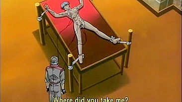 Electric Bondage and Mouth Fucking of Muscular Hentai Girl