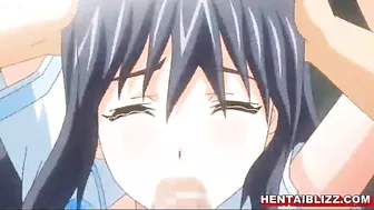 Roped Hentai Schoolgirl With Big Tits Gangbang By Bandits, Anime, Rope, Hentai, Schoolgirl, Big Tits