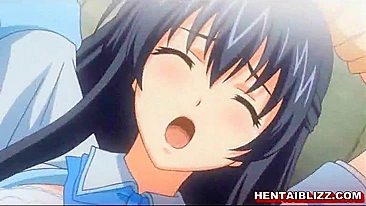 Roped Hentai Schoolgirl With Big Tits Gangbang By Bandits, Anime, Rope, Hentai, Schoolgirl, Big Tits