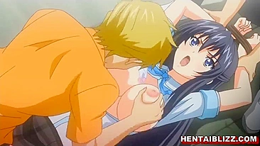 Roped Hentai Schoolgirl With Big Tits Gangbang By Bandits, Anime, Rope, Hentai, Schoolgirl, Big Tits