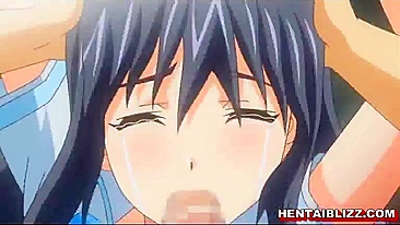 Roped Hentai Schoolgirl With Big Tits Gangbang By Bandits, Anime, Rope, Hentai, Schoolgirl, Big Tits