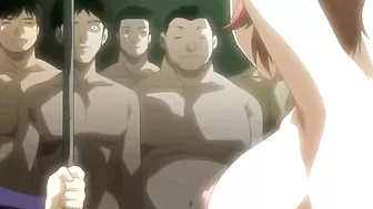 Chained Redhead Gets Whipped and Gangbanged in Hentai Anime