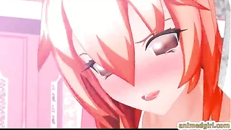 Shemale Hentai Self-Masturbates and Cums on the Table