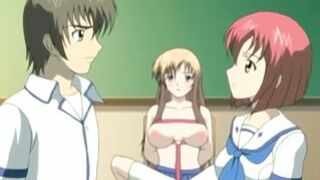 Bondage Hentai Coed Watches Friend getting fucked in classroom, anime, bondage, hentai, coed