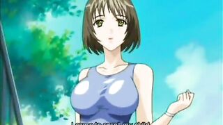 Roped Hentai Cutie Sucking And Fucking Big Cock In The Bus, anime,  roped,  hentai