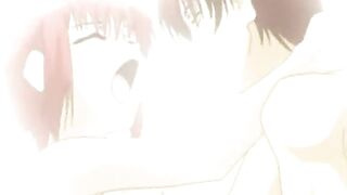 Anime Redhead Hentai with Standing Wet Pussy gets Fucked