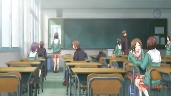 Japanese Hentai Schoolgirl Squeezing Tits and Hot Poking