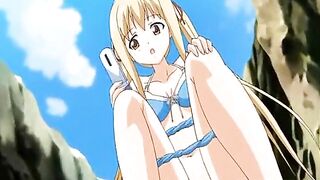 Sexy Swimsuit Hentai Sucks and Gets Fucked on the Beach