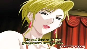 Blonde Hentai With Big Tits Gets Licked Her Pussy