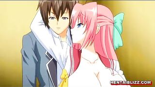 Hardcore Hentai Schoolgirl Takes Big Boobs to the Toilet for Wet Pussy Poking
