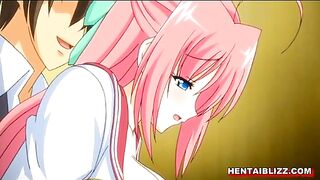 Hardcore Hentai Schoolgirl Takes Big Boobs to the Toilet for Wet Pussy Poking