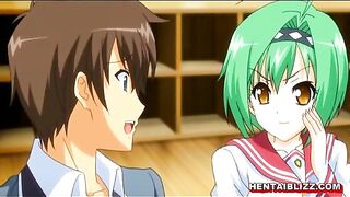 Hardcore Hentai Schoolgirl Takes Big Boobs to the Toilet for Wet Pussy Poking