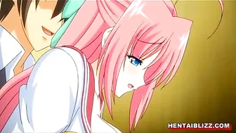 Hardcore Hentai Schoolgirl Takes Big Boobs to the Toilet for Wet Pussy Poking