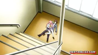 Hardcore Hentai Schoolgirl Takes Big Boobs to the Toilet for Wet Pussy Poking