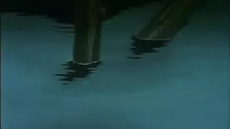 Blonde Hentai Takes Bath and Masturbates in Dungeon