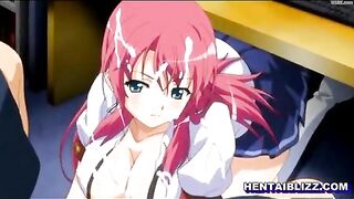 Redhead Anime Hentai with Big Tits Sucking Dick and Titty Fucking