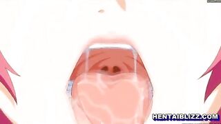 Redhead Anime Hentai with Big Tits Sucking Dick and Titty Fucking