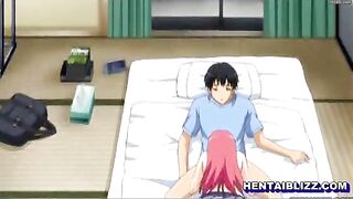 Redhead Anime Hentai with Big Tits Sucking Dick and Titty Fucking