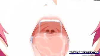 Redhead Anime Hentai with Big Tits Sucking Dick and Titty Fucking