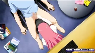 Redhead Anime Hentai with Big Tits Sucking Dick and Titty Fucking
