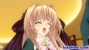 Cute Futagirl Fucked Hard Doggystyle By Hentai guy - Cartoon Anime