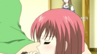 Coed Watches Friend Suck and Swallow Cum in Hentai Anime