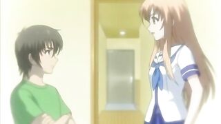 Coed Watches Friend Suck and Swallow Cum in Hentai Anime